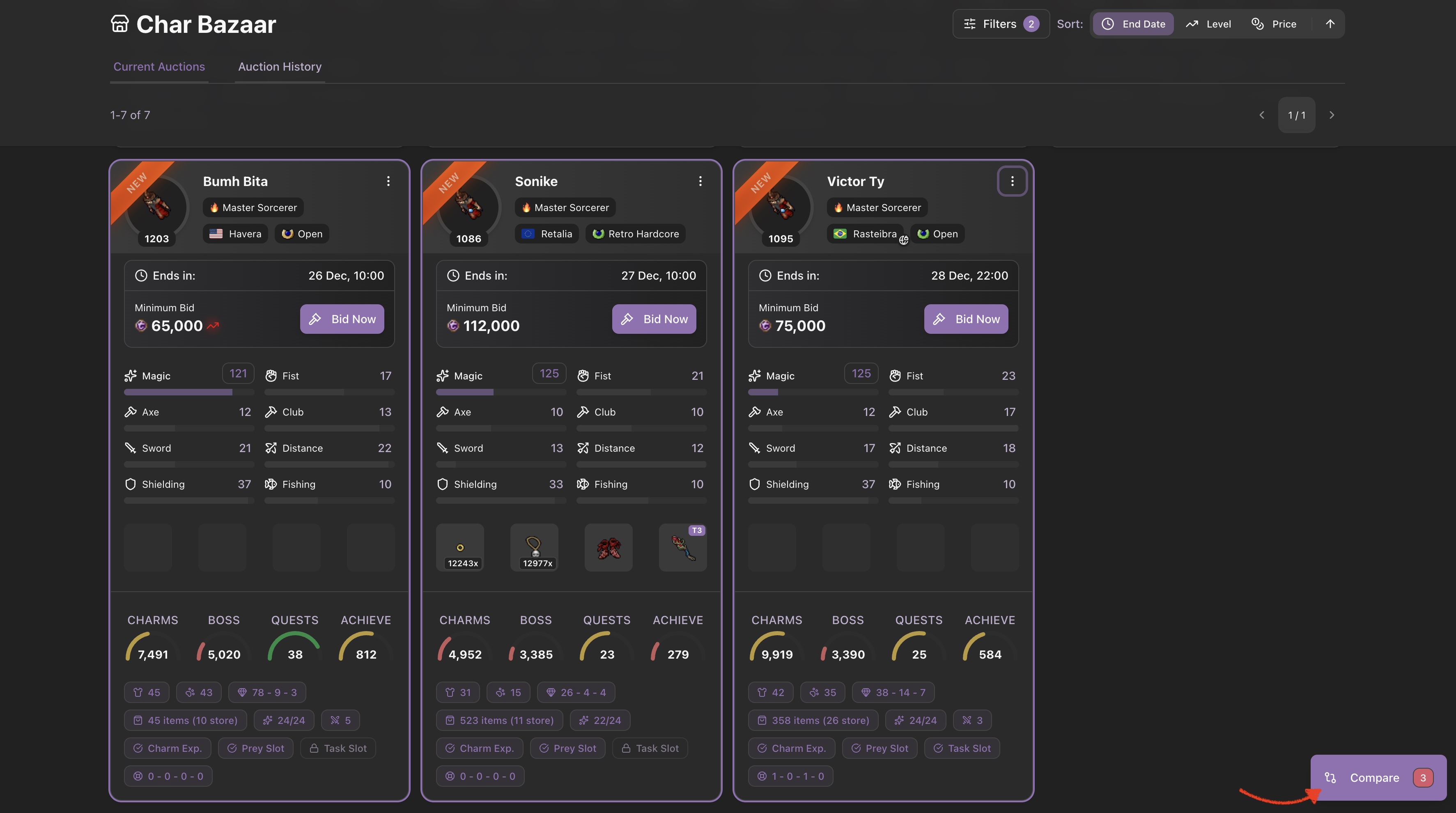 Sorcerer comparison example